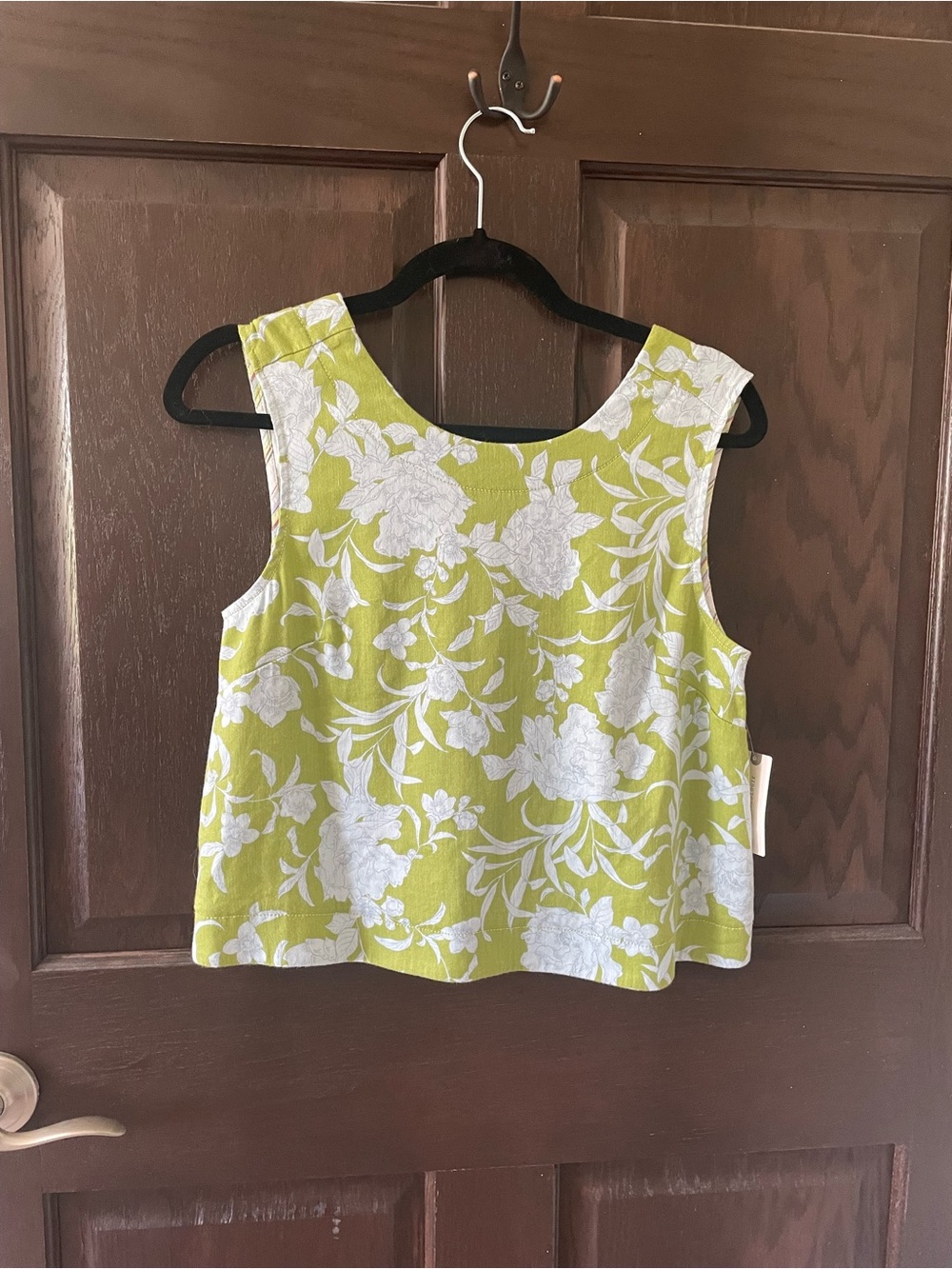 Anthropologie Green and White Floral Wide-Leg Pants - Picture 10 of 10